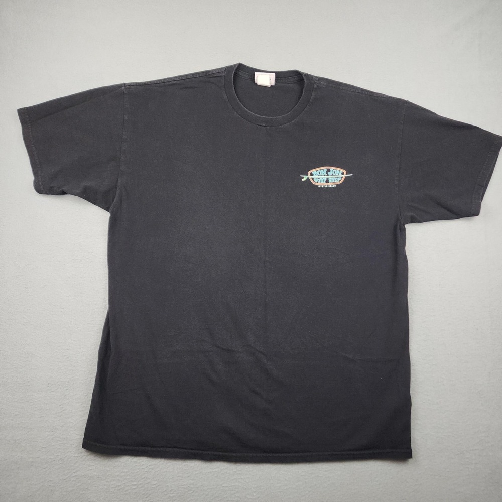 Ron Jon Surf Shop Shirt Mens XL Black Myrtle Beach Logo Graphic Tee Souvenir